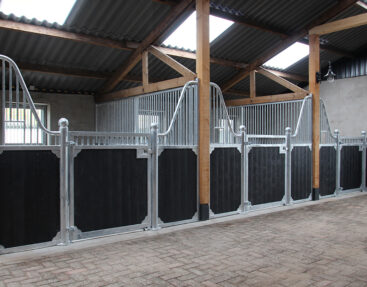 Voorraad paardenboxen gecombineerd met oude gebinten