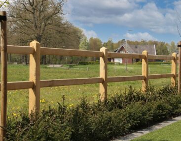 Eiken hekwerk met luxe ovale liggers